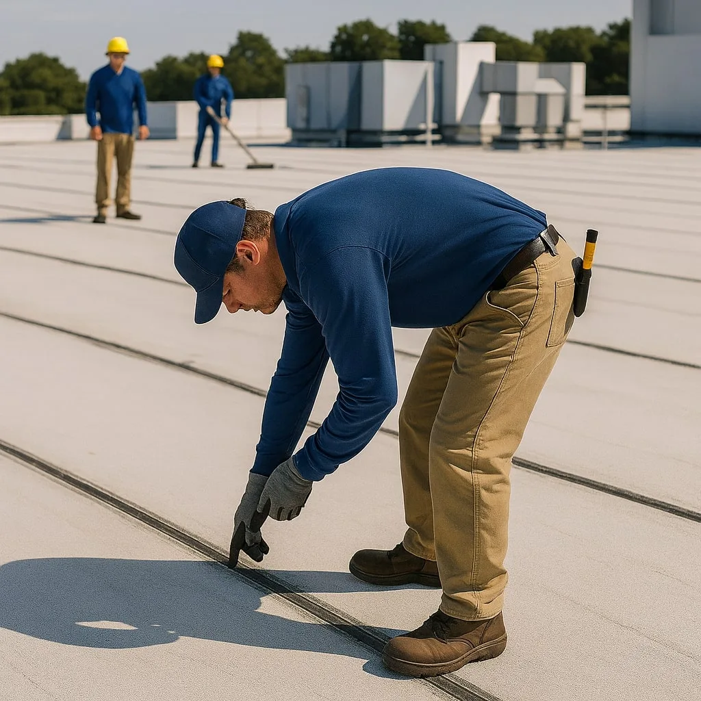 Commercial roof maintenance by Titan Exterior Group
